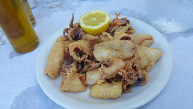 Fried Calamari, Pounta Beach, Patras